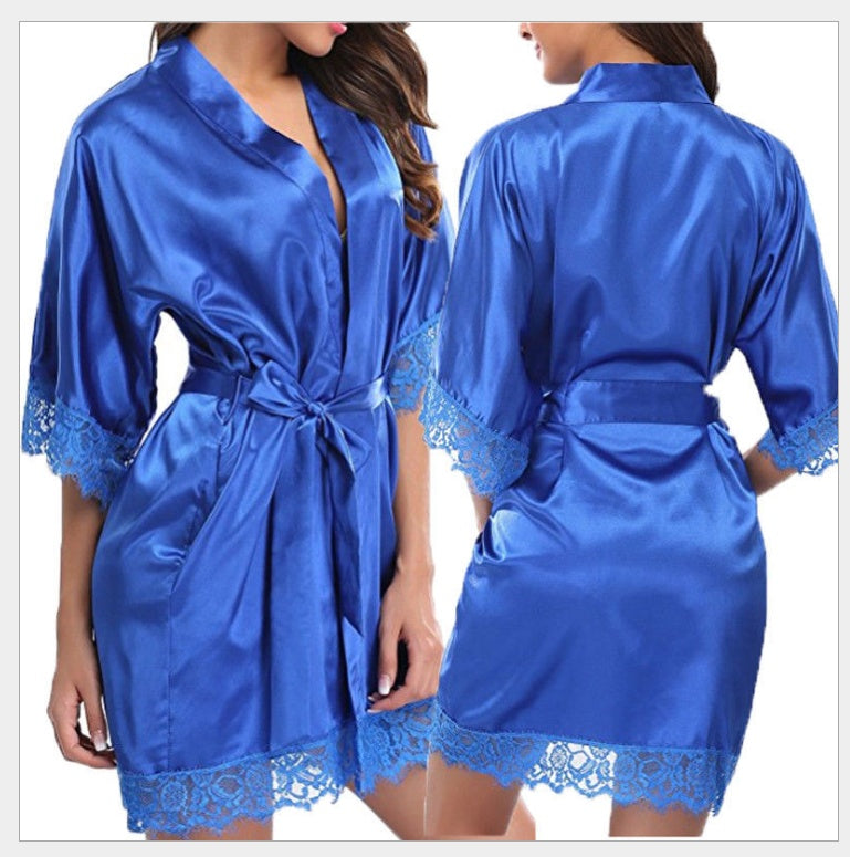 Amy – Chemise de Nuit en Soie de Glace Imitation Taille Plus