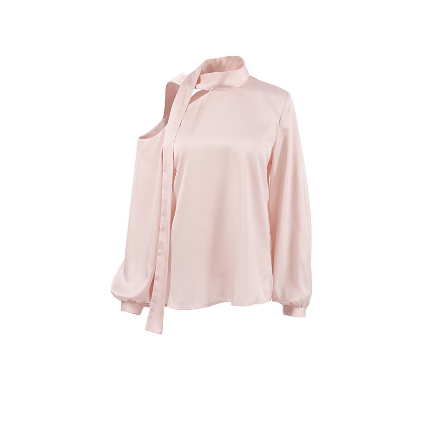 Ruby – Chemise Épaule Dénudée À Col Irrégulier