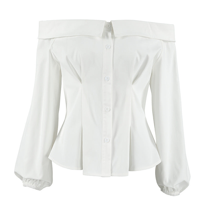 Abigail – Chemise Épaule Nue Unicolore