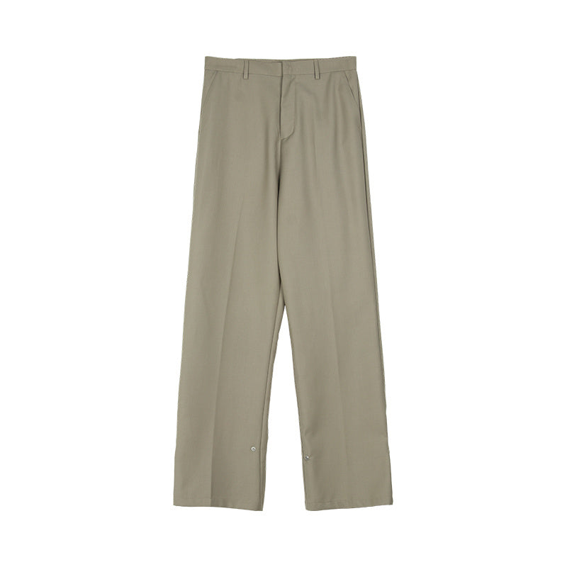 Nathan – Pantalons Droits Décontractés avec Boutons pour Hommes