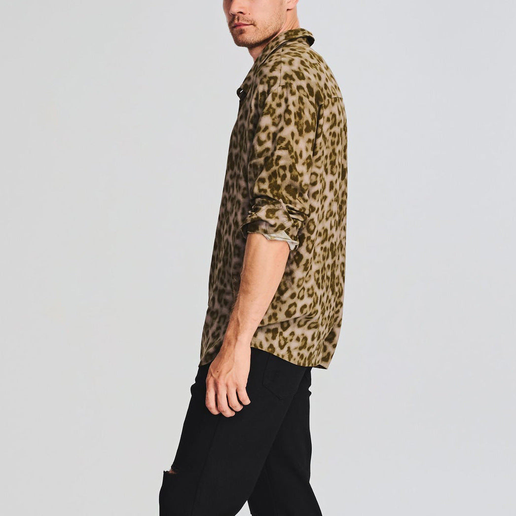 Stuart – Chemise Ample à Imprimé Léopard pour Hommes