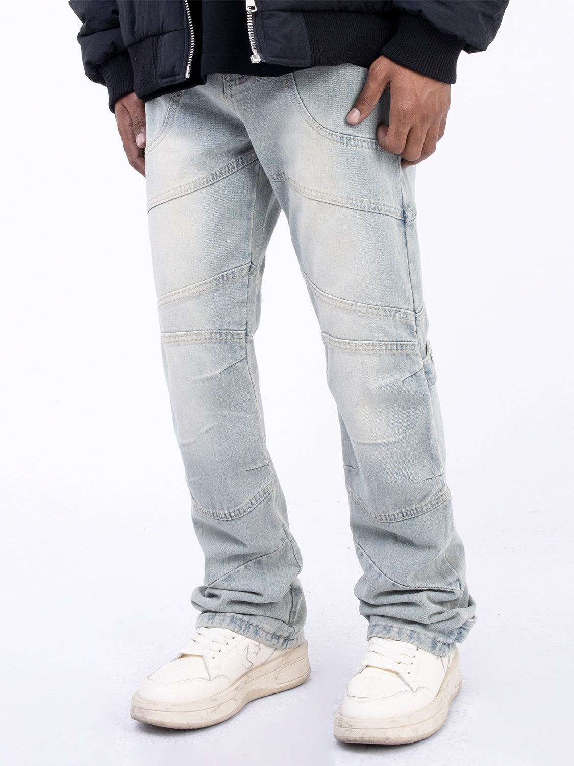Gordon – Pantalon Droit avec Design Rétro Segmenté