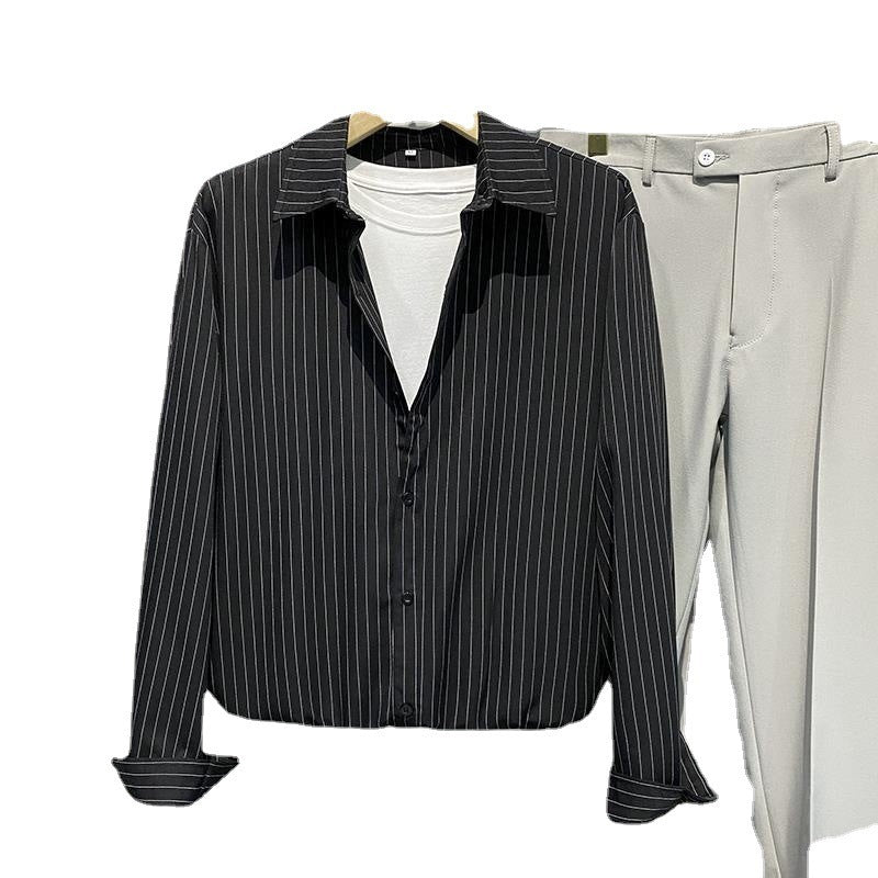 Linda – Chemise Décontractée en Soie Rayée