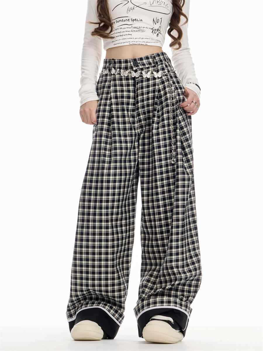 Caroline – Pantalon à carreaux ample pour femmes