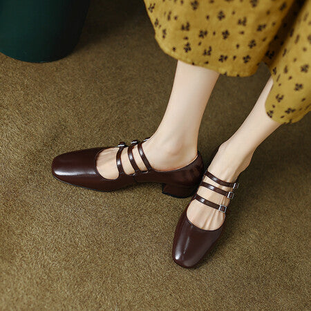 Natasha – Chaussures Mary Jane à Talons Moyens Rétro