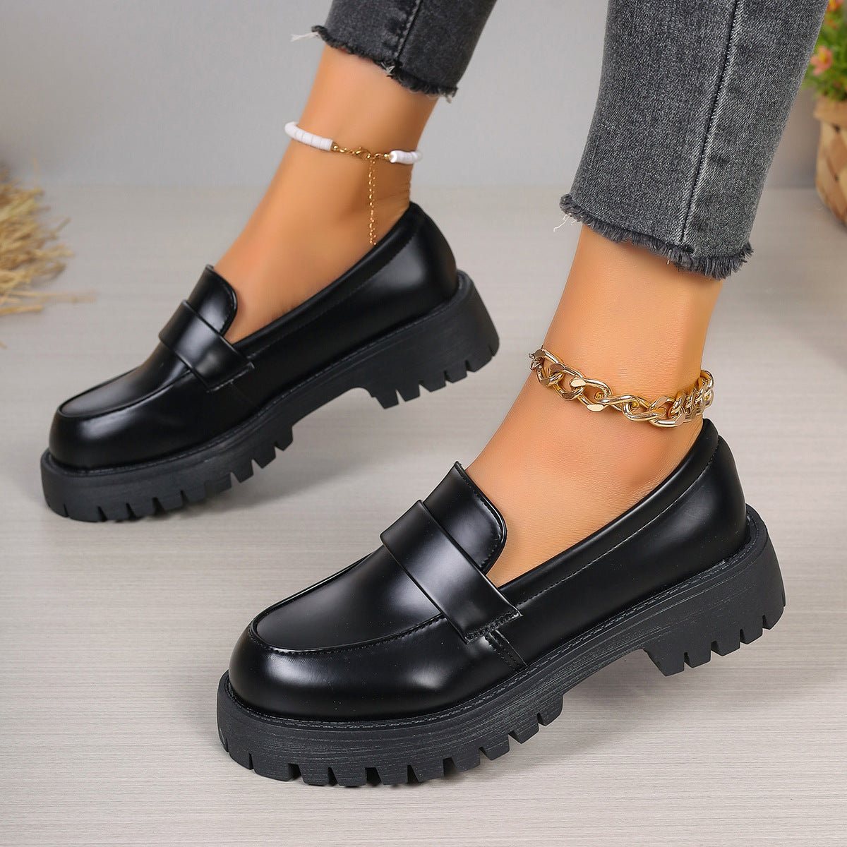 Clara – Chaussures Plateforme Style Britannique Noires