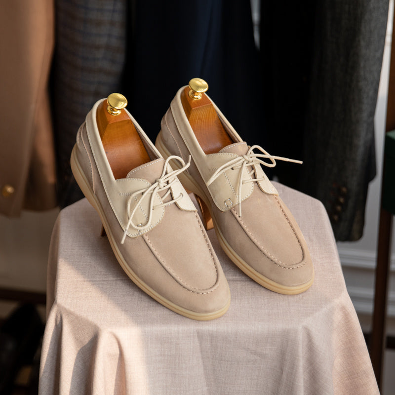 David – Chaussures de Voile Vintage à Lacets en Daim Végétalien Hautement Mercerisé