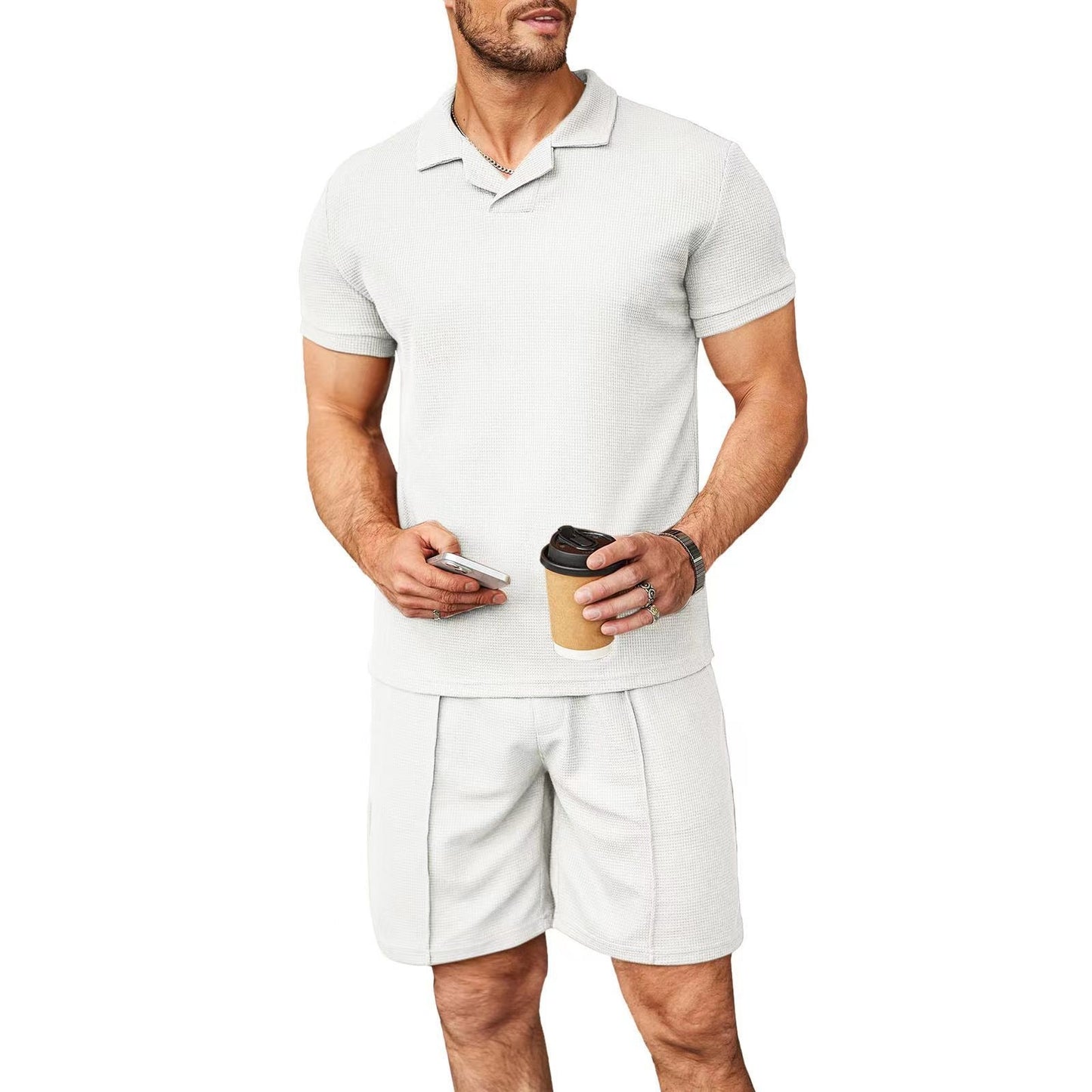 Benjamin – Ensemble Deux Pièces Stylé en Tissu Gaufré