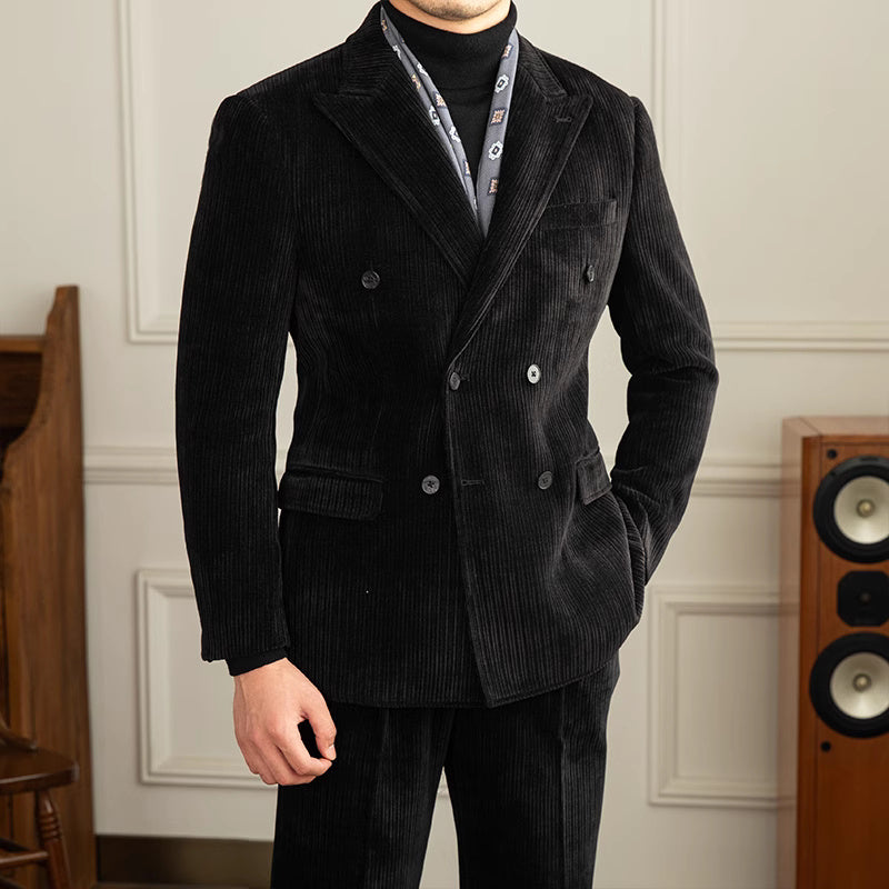 Duncan – Ensemble Costume à Double Rangée de Boucles