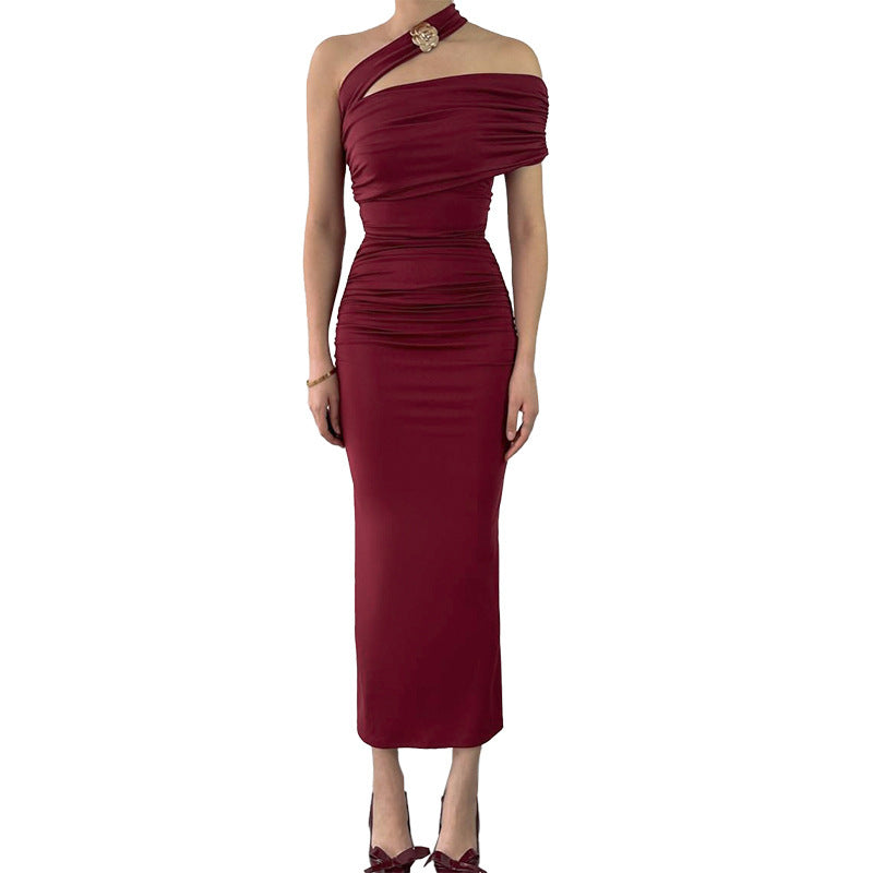 Jessie – Robe Slim-Fit à Épaule Asymétrique
