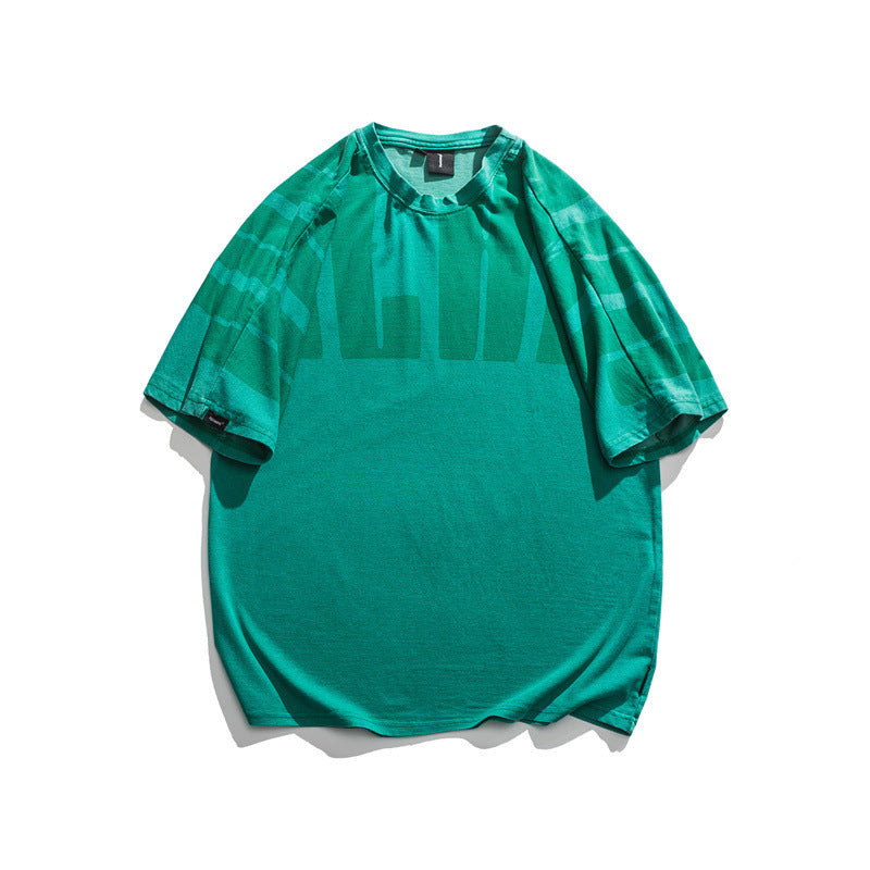 Rhys – T-shirt rétro japonais à manches courtes lavées pour hommes