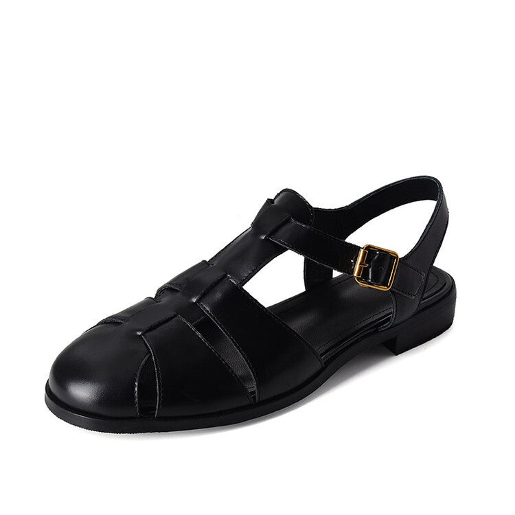 Mandy – Chaussures Romaines à Semelle Plate Rétro