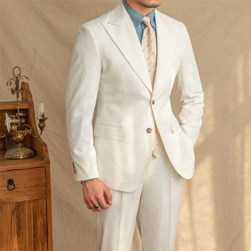 Jude – Costume Respirant en Laine à Demi-Doublure
