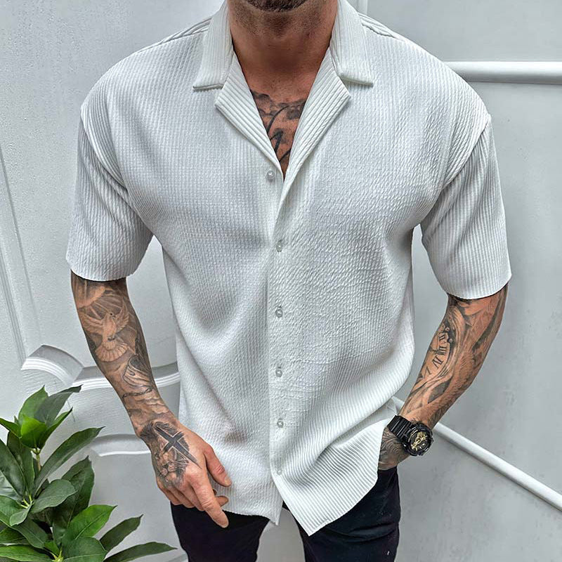 George – Chemise à Manches Courtes en Couleurs Unies pour Homme