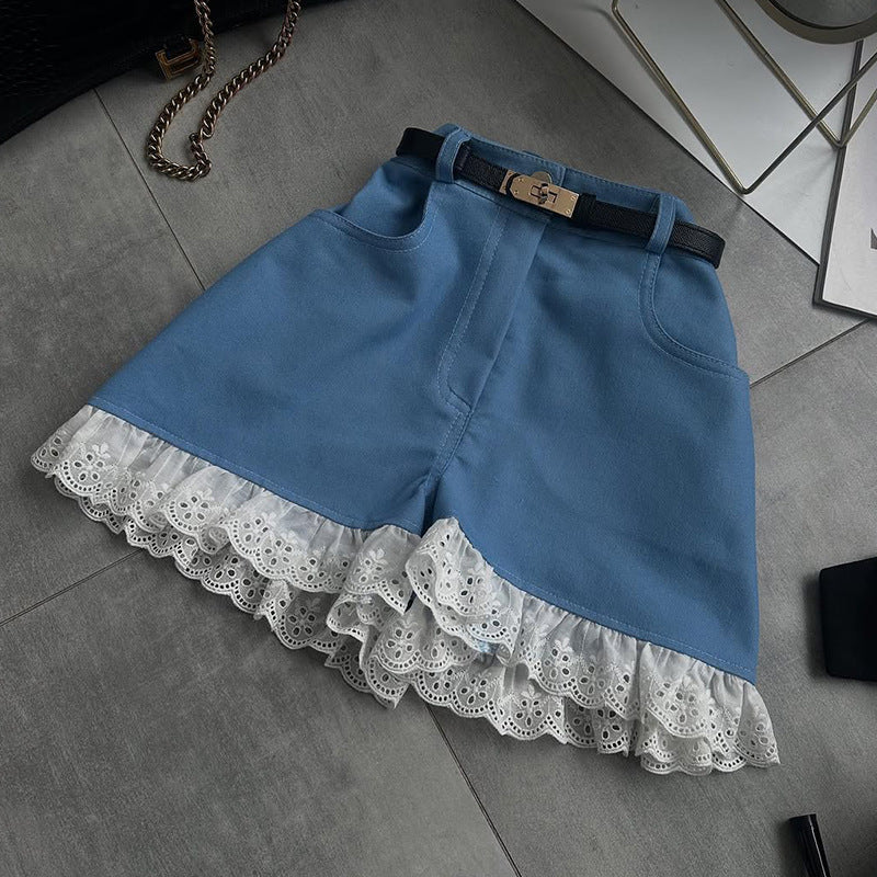 Andrea – Shorts Taille Haute en Dentelle
