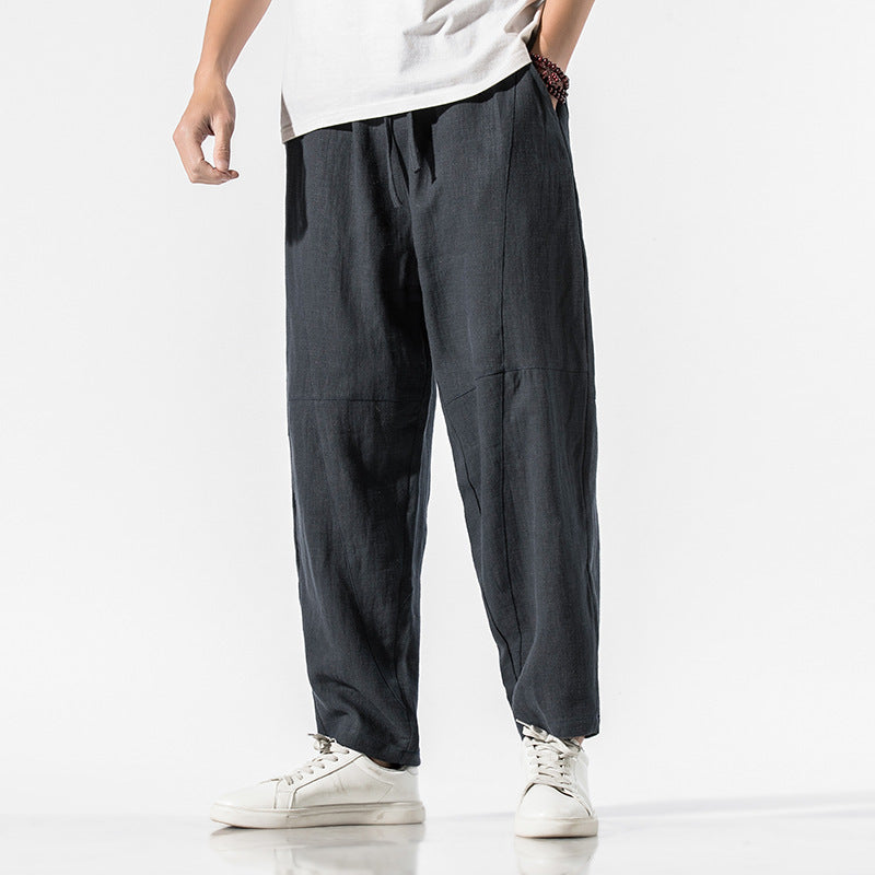 Robert – Pantalon Ample en Lin Style Chinois pour Hommes