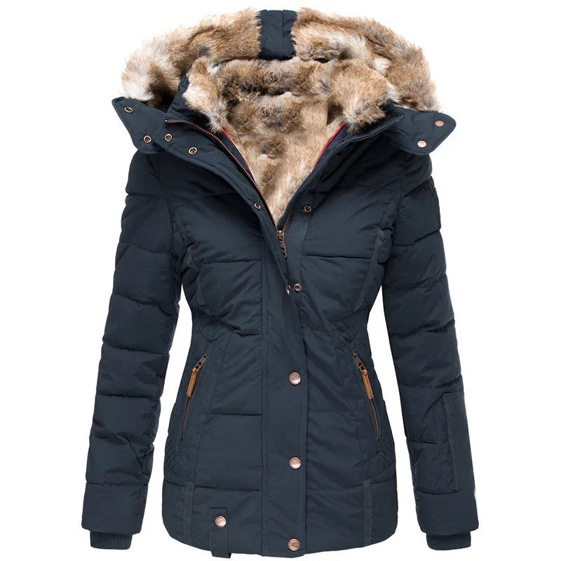 Emily – Manteau d'Hiver Doublé de Fourrure
