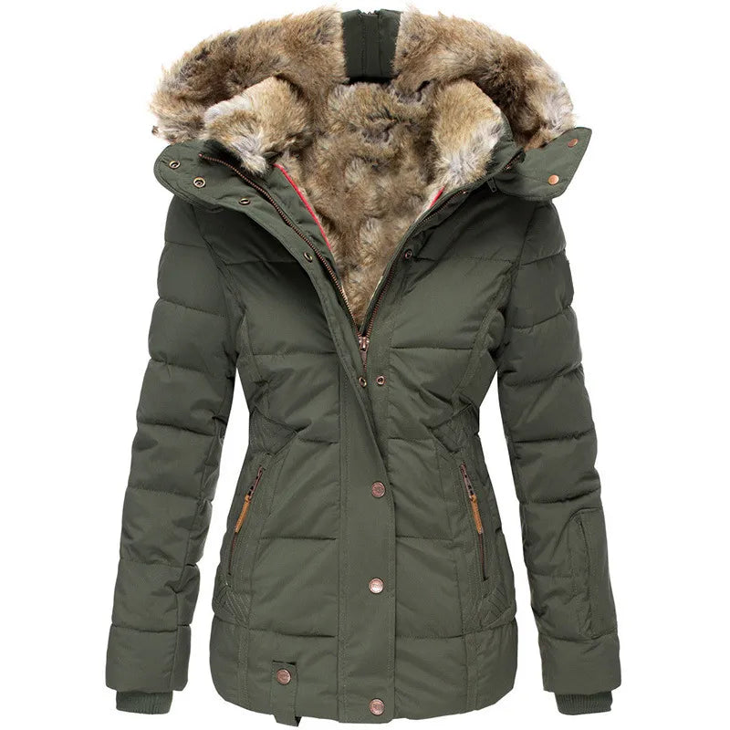Emily – Manteau d'Hiver Doublé de Fourrure