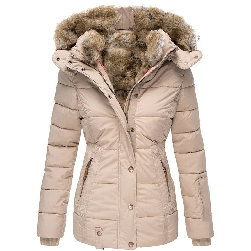 Emily – Manteau d'Hiver Doublé de Fourrure
