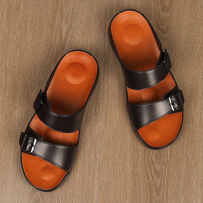 Winston – Tongs de Plage Décontractées en Cuir Vegan pour Homme