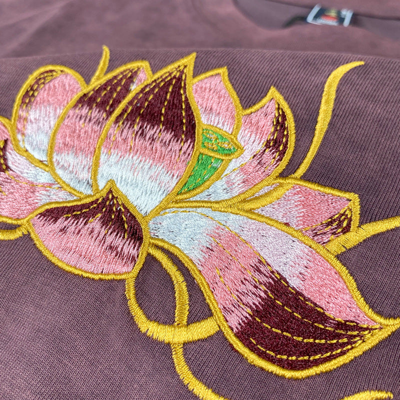 Katy – T-shirt à manches courtes broderie lotus