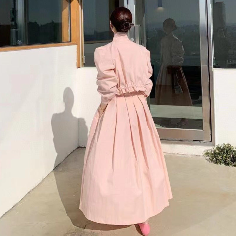 Michelle – Ensemble Manteau Court et Jupe en Couleur Unie