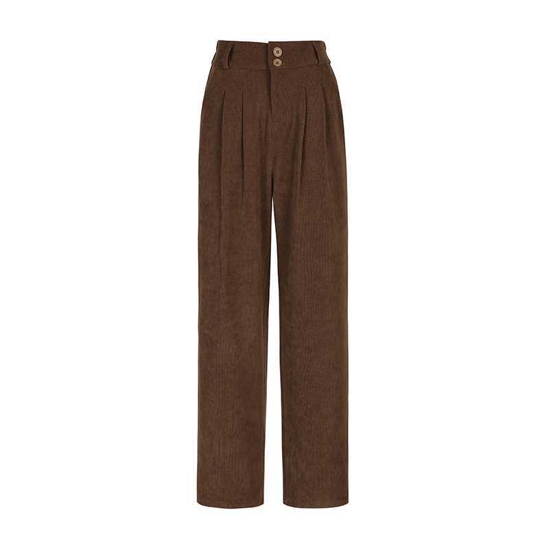 Anne – Pantalon Large en Velours Côtelé