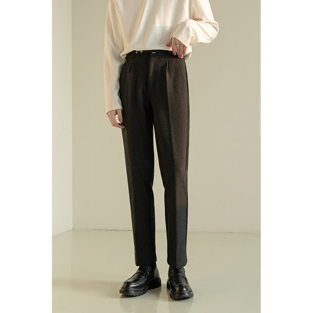 Roy – Pantalon de Costume en Laine Décontracté pour Homme
