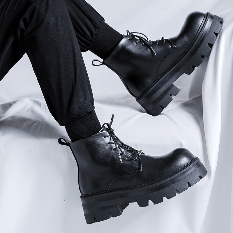 Scott – Bottes de Moto en Similicuir Noir