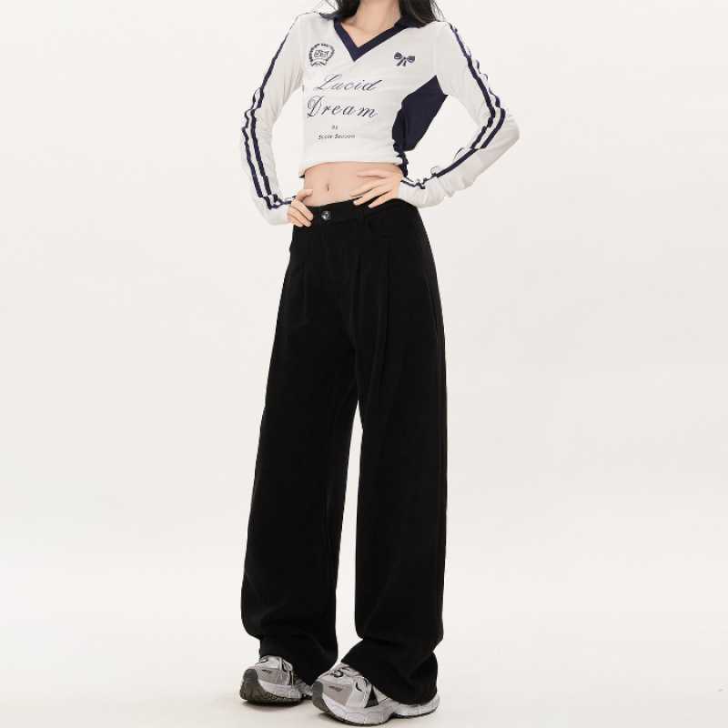 Anne – Pantalon Large en Velours Côtelé