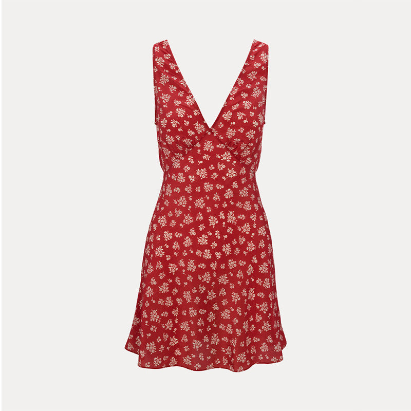 Andrea – Robe en Soie à Décolleté Profond Sans Manches