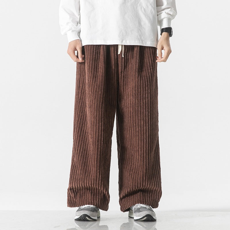 Amanda – Pantalon Décontracté Large en Velours Côtelé
