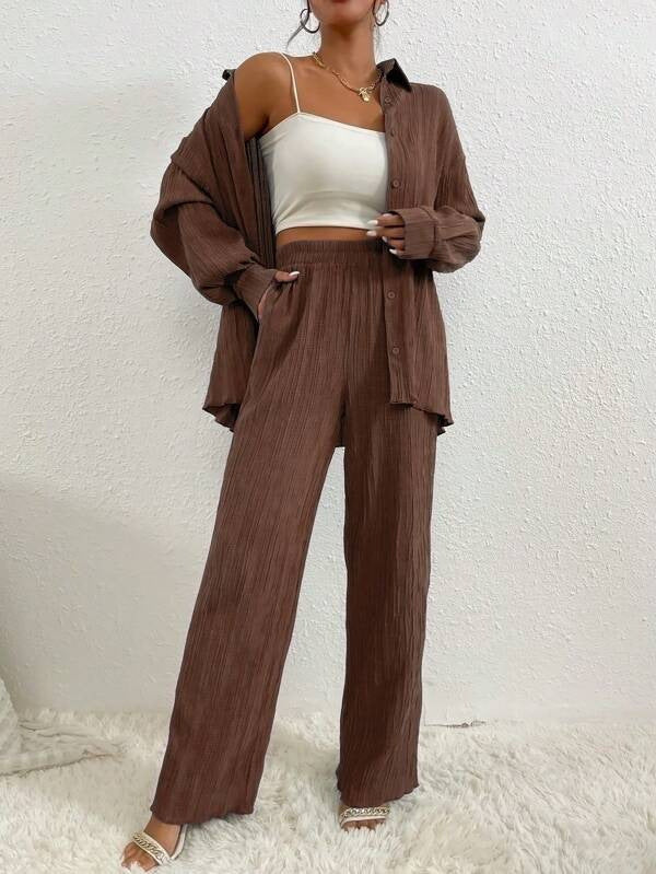Jessica – Cardigan Loose à Col Chemise, Manches Longues