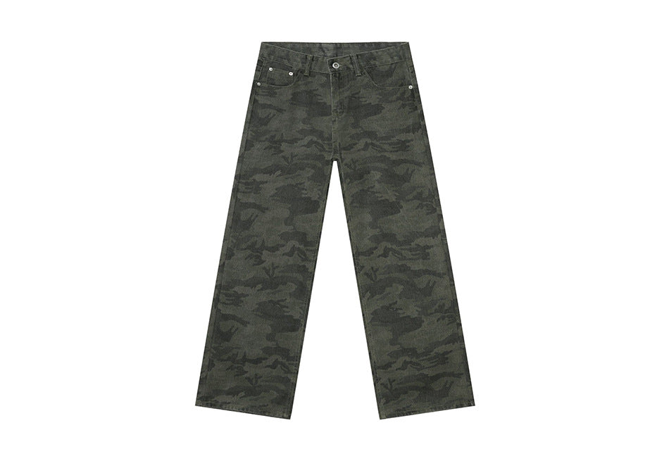 Will – Jean Droit Style Basique Camouflage Lavé