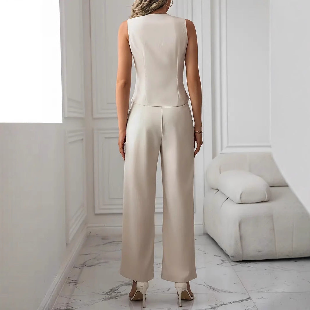 Sue – Ensemble de Pantalon et Gilet Décontracté pour Femme