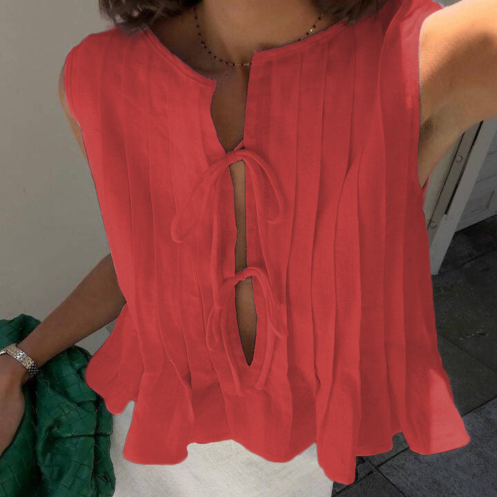 Louise – Chemise Femme en Coton et Lin avec Lacets