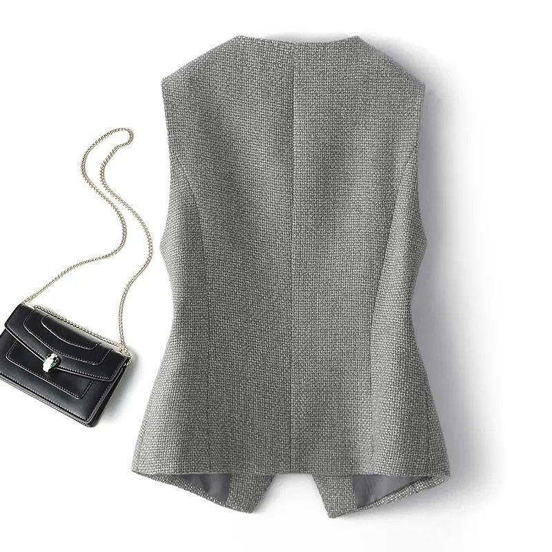 Zoe – Gilet rétro haut de gamme à motif noir et blanc pour femmes