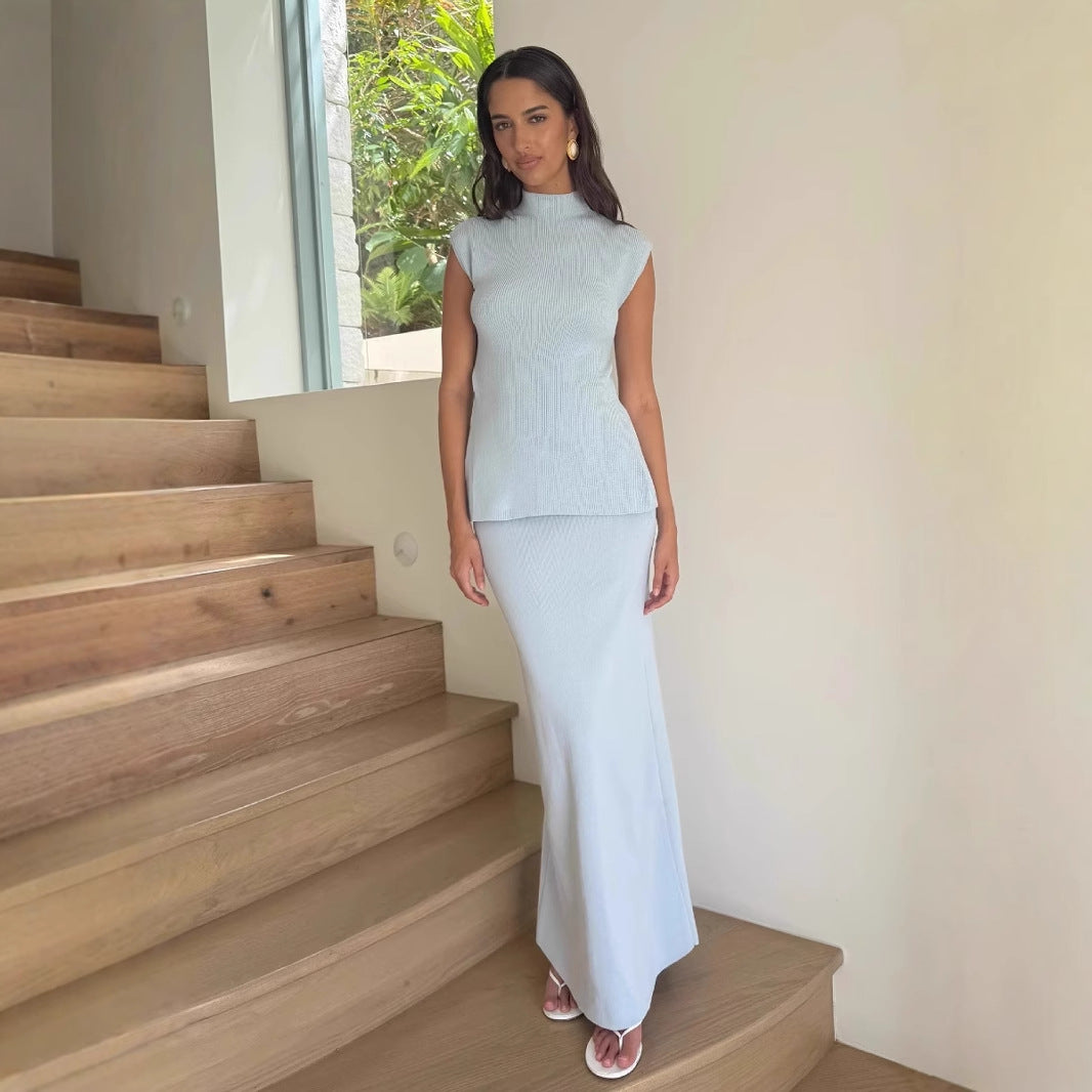 Claire – Ensemble Décontracté Jupe à Taille Haute en Tricot