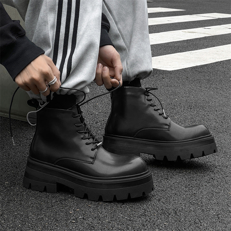 Scott – Bottes de Moto en Similicuir Noir