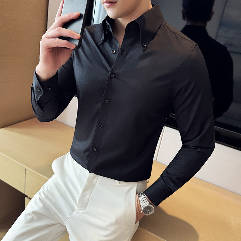 Douglas – Chemise à manches longues sans repassage pour homme