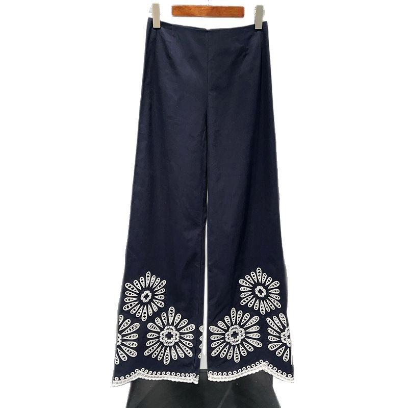 Carol – Ensemble Pantalon Large Style Ethnique à Motif Tournesol
