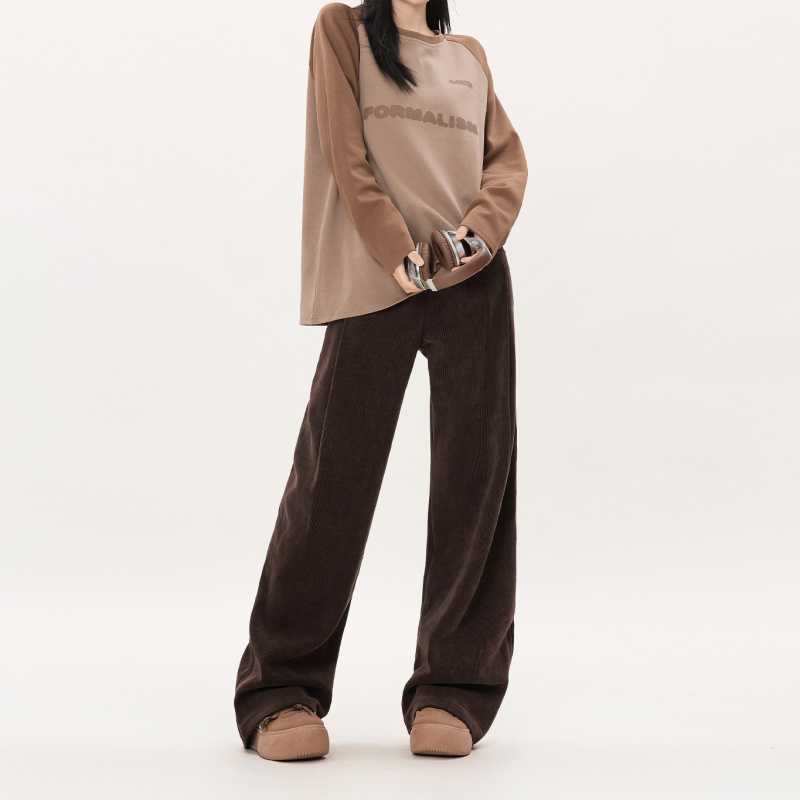 Anne – Pantalon Large en Velours Côtelé