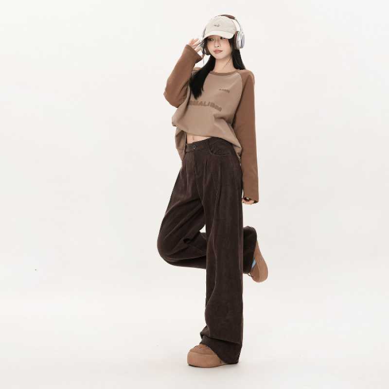 Anne – Pantalon Large en Velours Côtelé