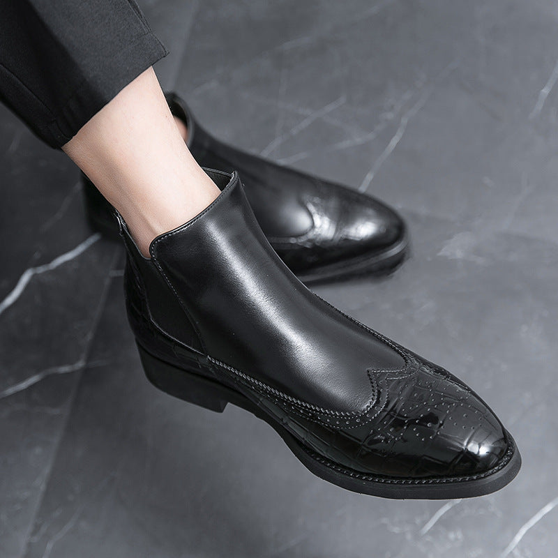 Terence – Bottes Martin mi-mollet à pointe haute pour extérieur