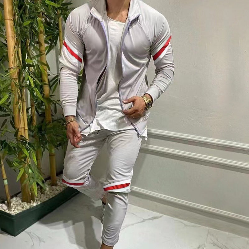 Jay – Ensemble de Sport Cardigan à Manches Longues et Pantalon Décontracté