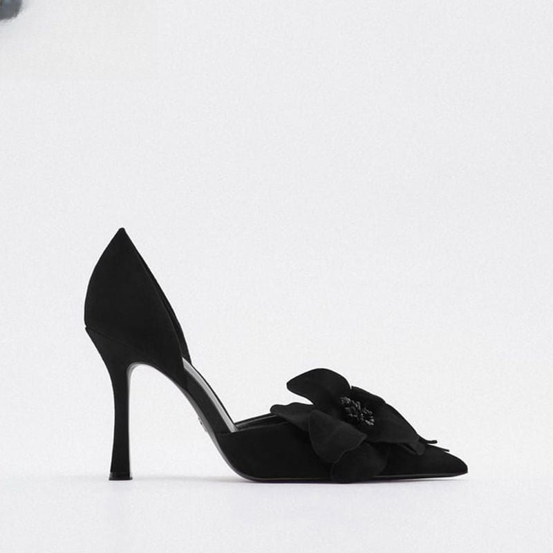 Louise – Escarpins à Talon Aiguille avec Motif Floral
