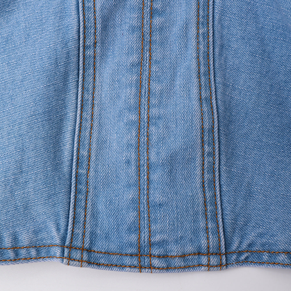 Anne – Jupe en Denim avec Volants en Relief