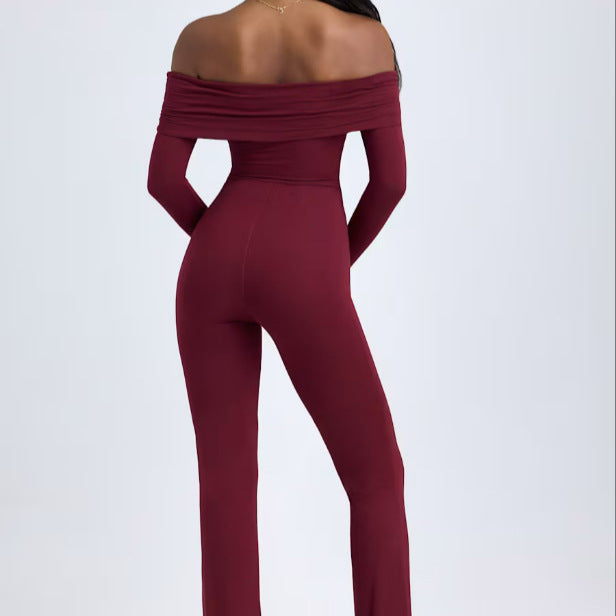 Margaret – Combinaison à Manches Longues avec Mise en Forme de la Taille et Pantalon Droit