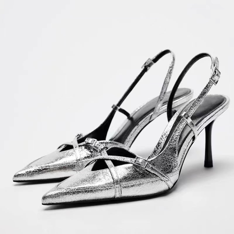 Audrey – Sandales à Talons Hauts avec Boucle Croisée