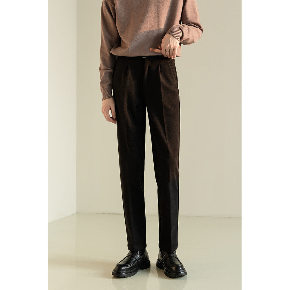 Roy – Pantalon de Costume en Laine Décontracté pour Homme